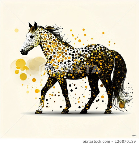 Horse material illustration New Year's card 126870159