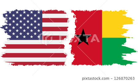 Guinea Bissau and USA grunge flags connection vector Guinea Bissau and USA grunge flags connection vector 126870263