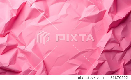 Soft pink crumpled paper texture providing a stylish background with copy space, suitable for International Women's Day themes 126870302