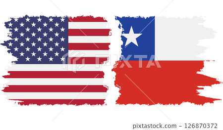 Chile and USA grunge flags connection vector Chile and USA grunge flags connection vector 126870372
