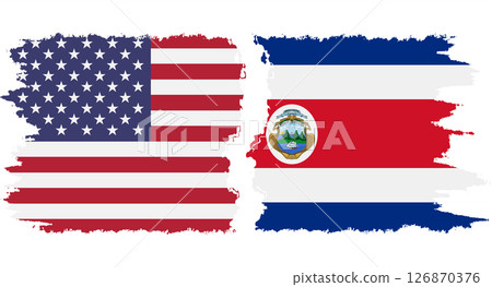 Costa Rica and USA grunge flags connection vector 126870376