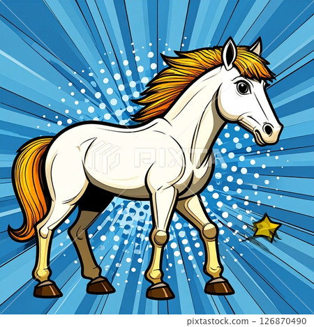 馬素材插圖新年賀卡 126870490