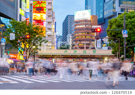 Shibuya Scramble Crossing - Night view 126870519
