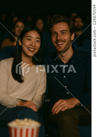 映画デートを楽しむカップル|Couple Enjoying a Movie Date at the 映画デートを楽しむカップル|Couple Enjoying a Movie Date at the 126870594