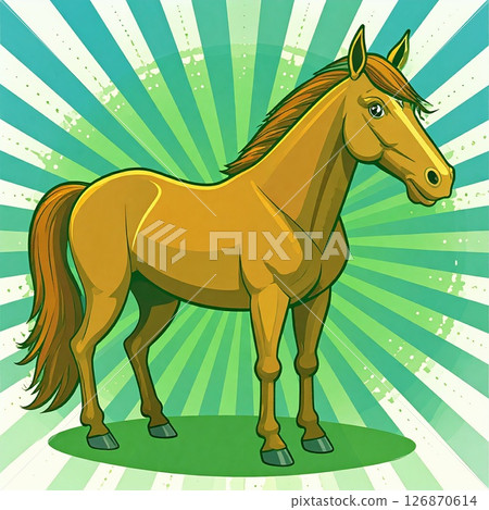 Horse material illustration New Year's card 126870614