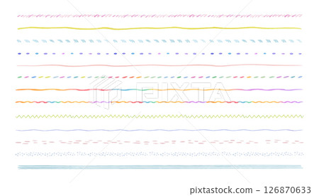 A set of simple watercolor line design elements A set of simple watercolor line design elements 126870633