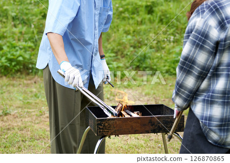 A man preparing for camping 126870865