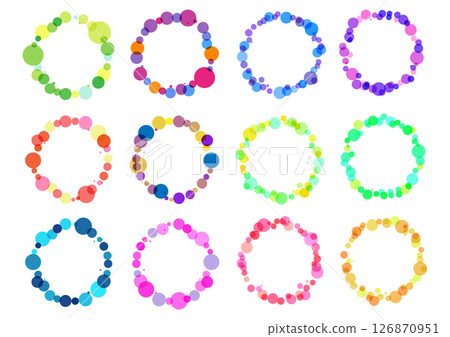 A set of simple and cute round frames A set of simple and cute round frames 126870951
