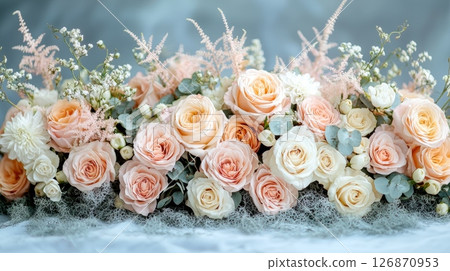 Whimsical Floral Arrangement Inspired by Fairy Tales in Soft Pastel Colors Whimsical Floral Arrangement Inspired by Fairy Tales in Soft Pastel Colors 126870953