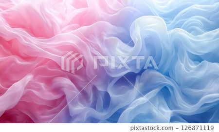 Soft Pastel Gradient Flowing Abstract Surface in Shades of Pink and Blue 126871119