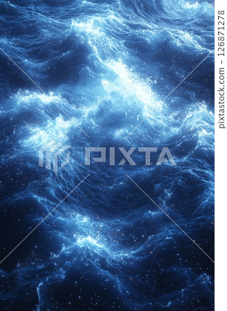 Starry Sky with Shooting Stars Above a Peaceful Hypnotic Ocean Surface Starry Sky with Shooting Stars Above a Peaceful Hypnotic Ocean Surface 126871278