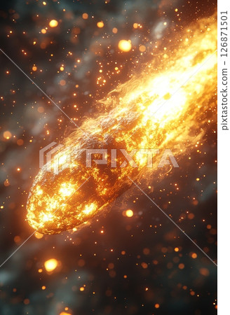 Enchanting Space Scenery Showcasing Glowing Cosmic Phenomena in Peaceful Atmosphere 126871501