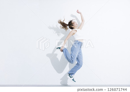 jumping woman 126871744