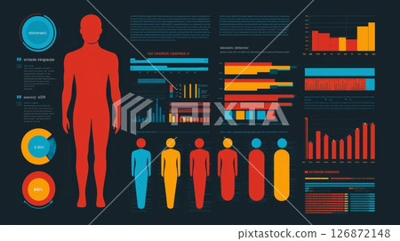Customer Journey Concept with Data Visualization and Human Silhouettes Representing Different Stages of the Customer Experience 126872148