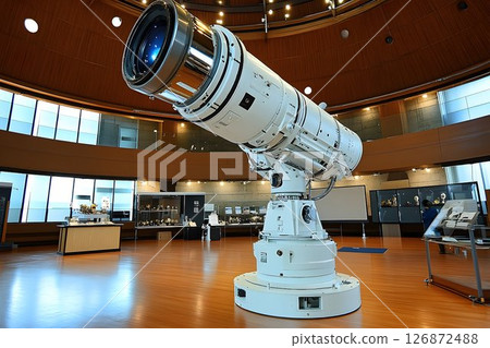 Massive Telescope Displayed in a Modern Museum Massive Telescope Displayed in a Modern Museum 126872488