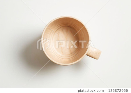 Wooden cup (reusable, sustainable, ethical consumption, white background) Wooden cup (reusable, sustainable, ethical consumption, white background) 126872966