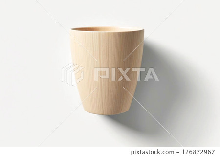 Wooden cup (reusable, sustainable, ethical consumption, white background) Wooden cup (reusable, sustainable, ethical consumption, white background) 126872967