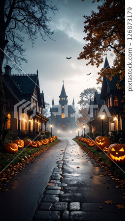 萬聖節南瓜AI生成背景 萬聖節南瓜AI生成背景 126873179