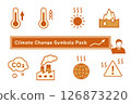 Climate change and environmental issues icon set 126873220