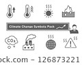 Climate change and environmental issues icon set 126873221
