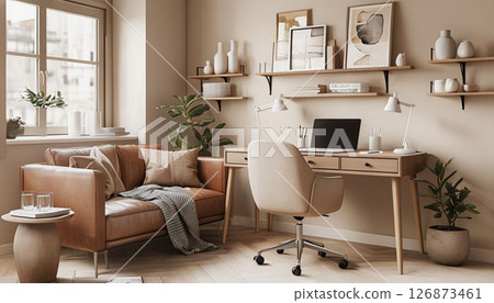 時尚簡約的家庭辦公室 126873461