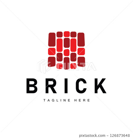 cool brick logo design brick arrangement for simple house building structure illustration of template symbol cool brick logo design brick arrangement for simple house building structure illustration of template symbol 126873648