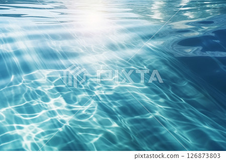 Background material of a beautiful water surface with sunlight flickering 126873803