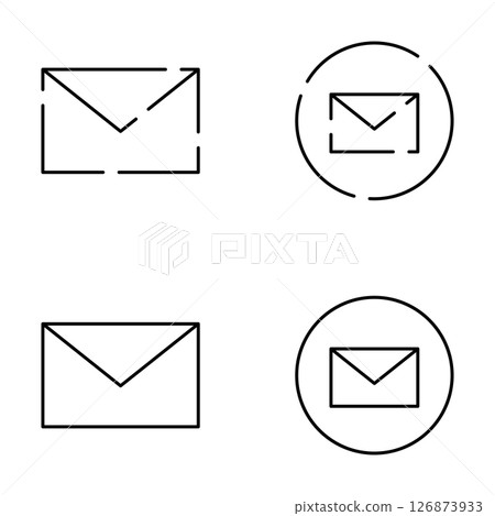 Simple mail icon illustration set Simple mail icon illustration set 126873933