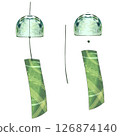 Wind chimes with forest scenery reflected in them / Separate parts included / Miscellaneous goods illustration material 126874140