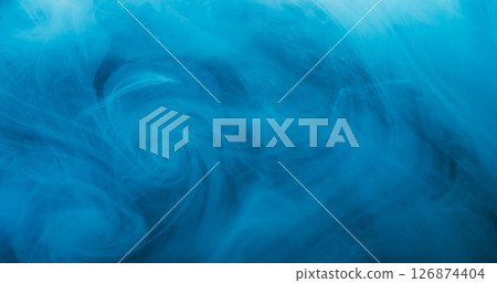 Smoke vortex. Steam flow. Blue pigment haze spiral dissolve in water. Art abstract curl ink blend color defocused sky texture background. Smoke vortex. Steam flow. Blue pigment haze spiral dissolve in water. Art abstract curl ink blend color defocused sky texture background. 126874404