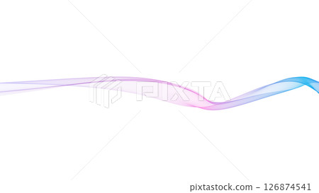 Color wave background line Pink, purple, light blue Dreamy cute White background Background for presentations etc. 126874541