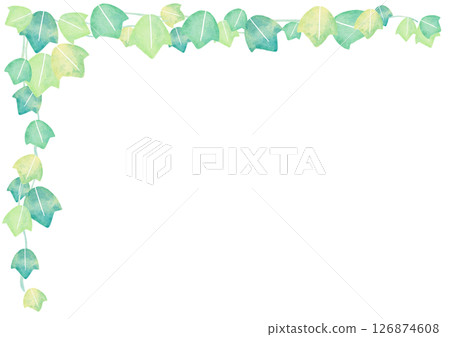 水彩葉綠色插圖框架 水彩葉綠色插圖框架 126874608