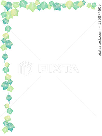 水彩葉綠色插圖框架 126874609