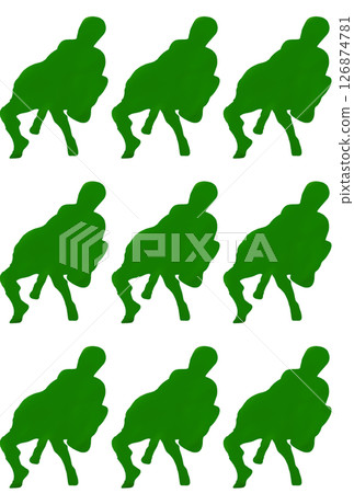green human skin pattern wrestling silhouette in vector 126874781