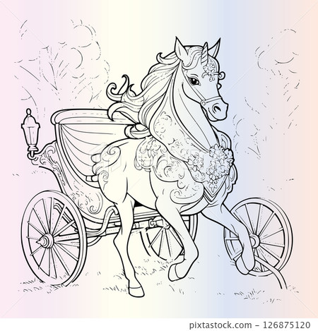 Unicorn Driving A Carriage Coloring Pages for Kids Unicorn Driving A Carriage Coloring Pages for Kids 126875120