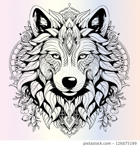 wolf face coloring pages drawing for kids 126875199