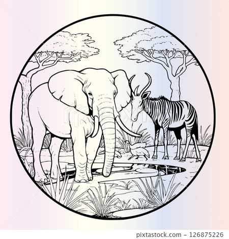 Zoo Animals Coloring Pages for Kids 126875226