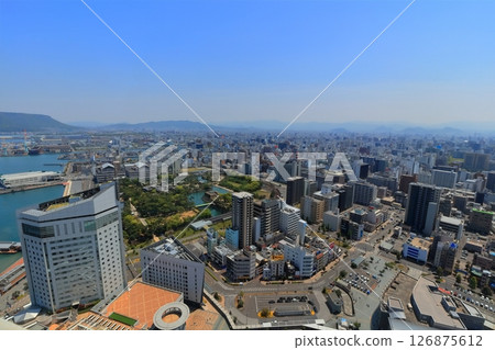 [Kagawa Prefecture] Takamatsu cityscape as seen from the Takamatsu Symbol Tower observation deck (Sunport Takamatsu) 126875612