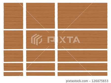 一套老式的各種尺寸的木板插圖 126875653