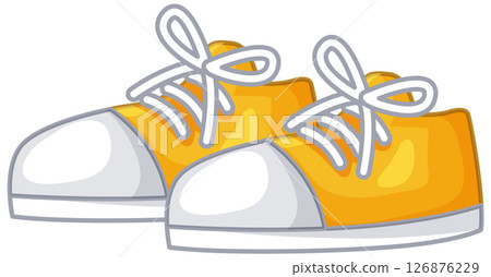 Bright Yellow Cartoon Sneakers 126876229