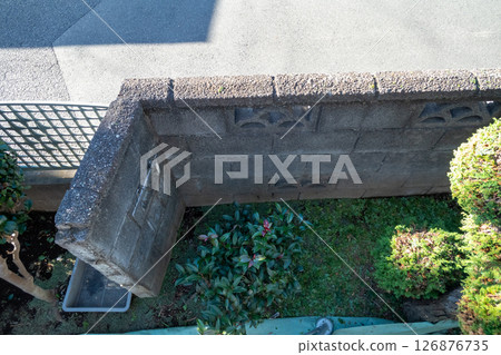 Plants and block walls 126876735