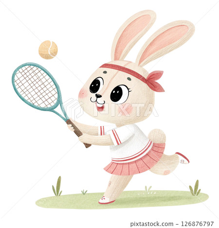 Bunny Play all kinds of sports Minimal Clipart White Background Bunny Play all kinds of sports Minimal Clipart White Background 126876797