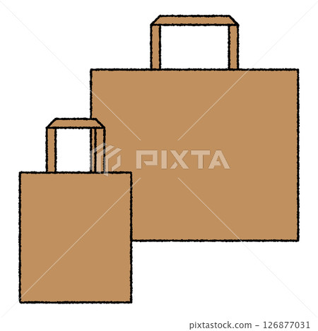兩個紙袋的簡單插圖，一個大，一個小 126877031