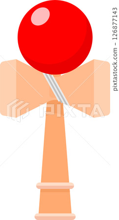 收起的劍玉插圖 | 收在劍鞘中的日本傳統玩具 | 適用於傳統遊戲、新年活動和教育材料 收起的劍玉插圖 | 收在劍鞘中的日本傳統玩具 | 適用於傳統遊戲、新年活動和教育材料 126877143