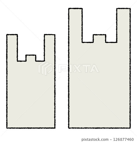 兩種塑膠袋(大號和小號)的簡單圖示 兩種塑膠袋(大號和小號)的簡單圖示 126877460