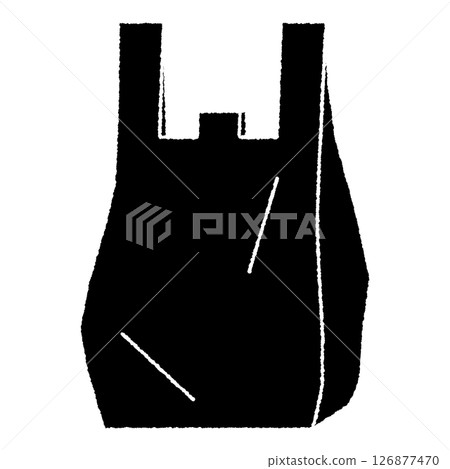 簡單的塑膠袋輪廓插圖，裡面有東西 126877470