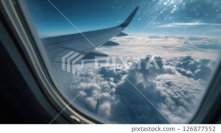 Cloudscape View from Airplane Window Cloudscape View from Airplane Window 126877552