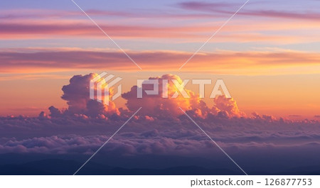 Sun rising to the sea of clouds 126877753