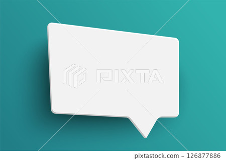 White rectangle speech bubble on green background White rectangle speech bubble on green background 126877886