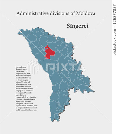 Vector map of Moldova - Singerei District Vector map of Moldova - Singerei District 126877887